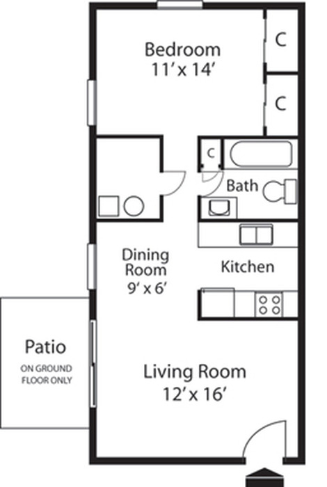 1 Bedroom Floor Plan Image